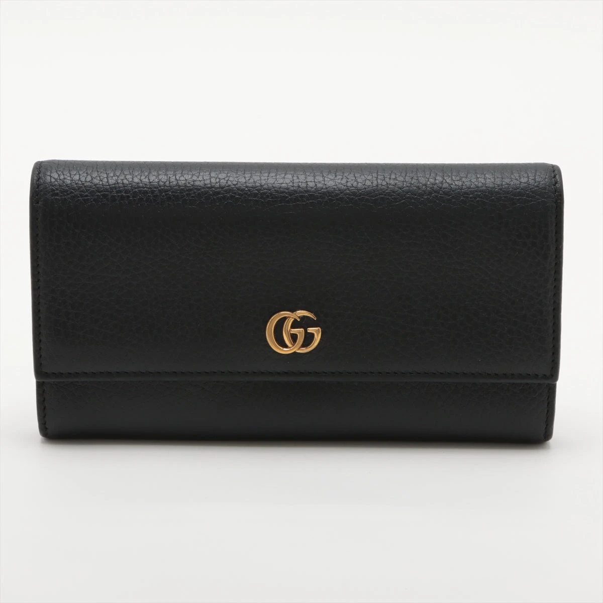 グッチ　三つ折り財布　マーモント　GG レザー　ブラック　黒 グッチ レディース 財布 三つ折り財布 GGマーモント ミディアム