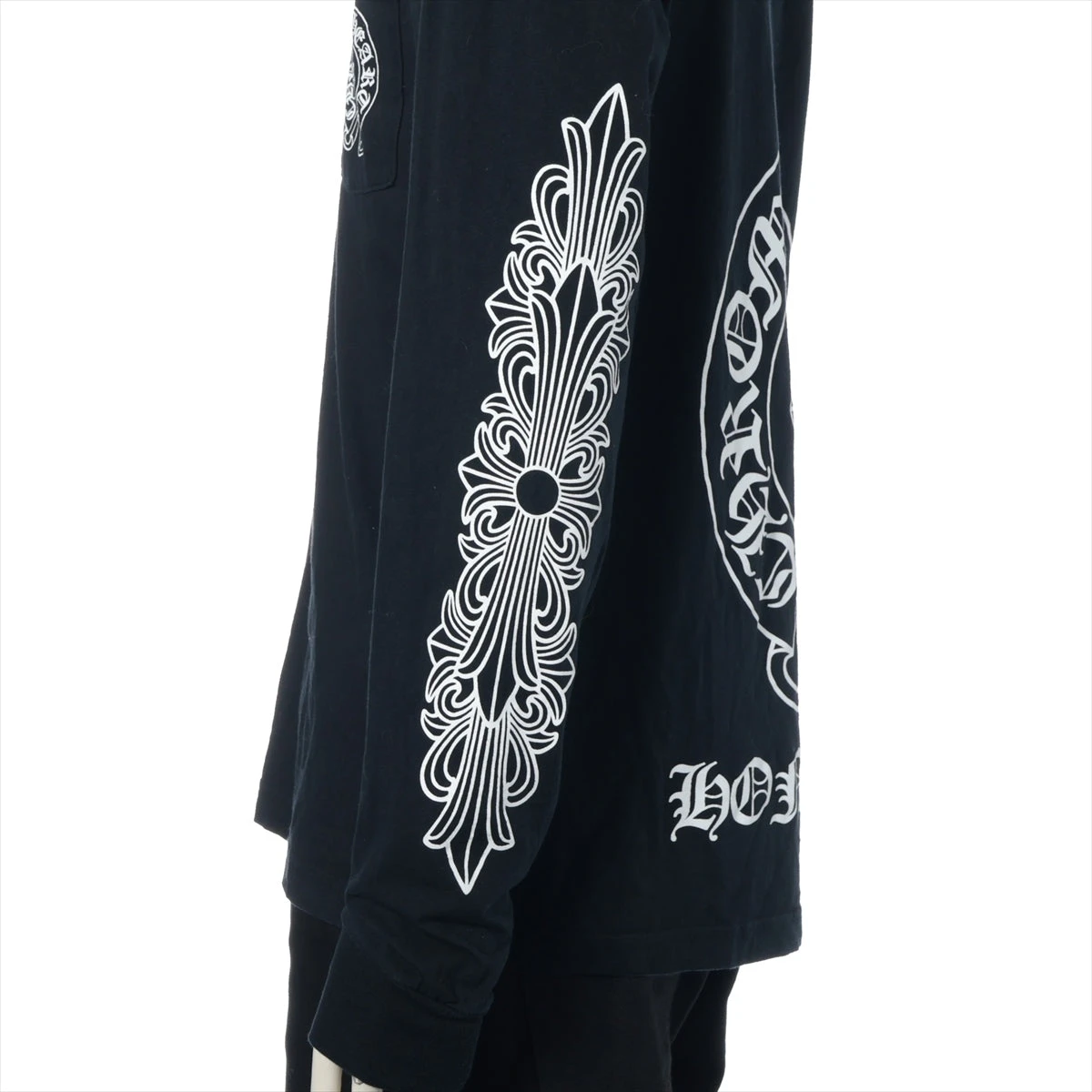 クロムハーツ ホースシュー ロングTシャツ コットン サイズL ブラック