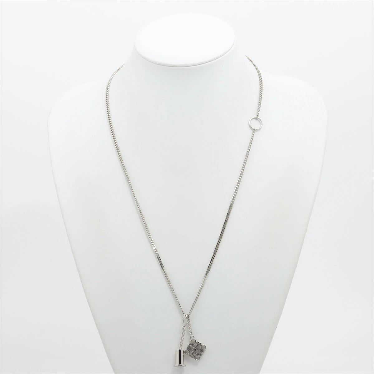 ロエベ アナグラム ラリアットネックレス GP シルバー A3041400｜中古