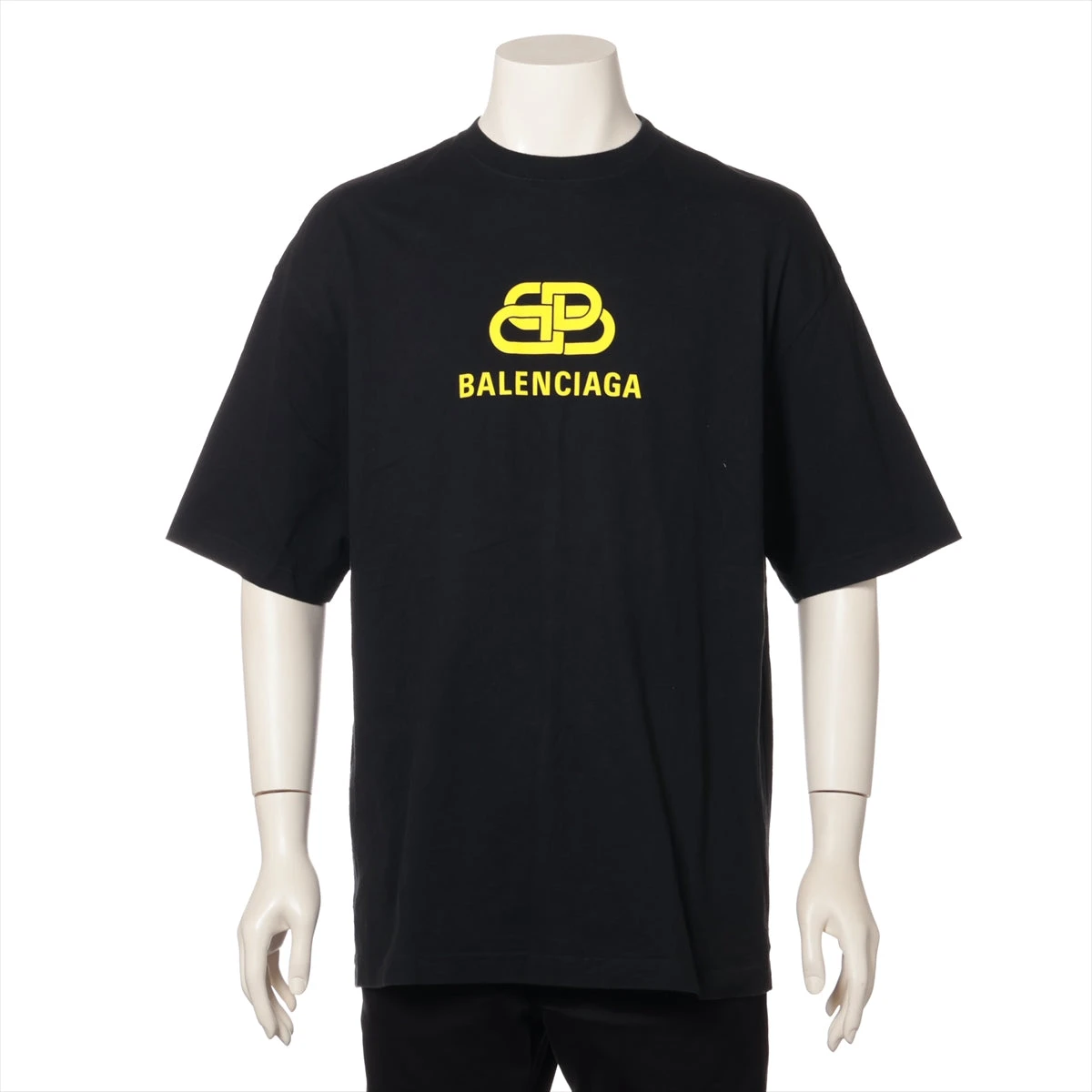 バレンシアガ BB 19年 コットン Tシャツ S メンズ ブラック 578139 