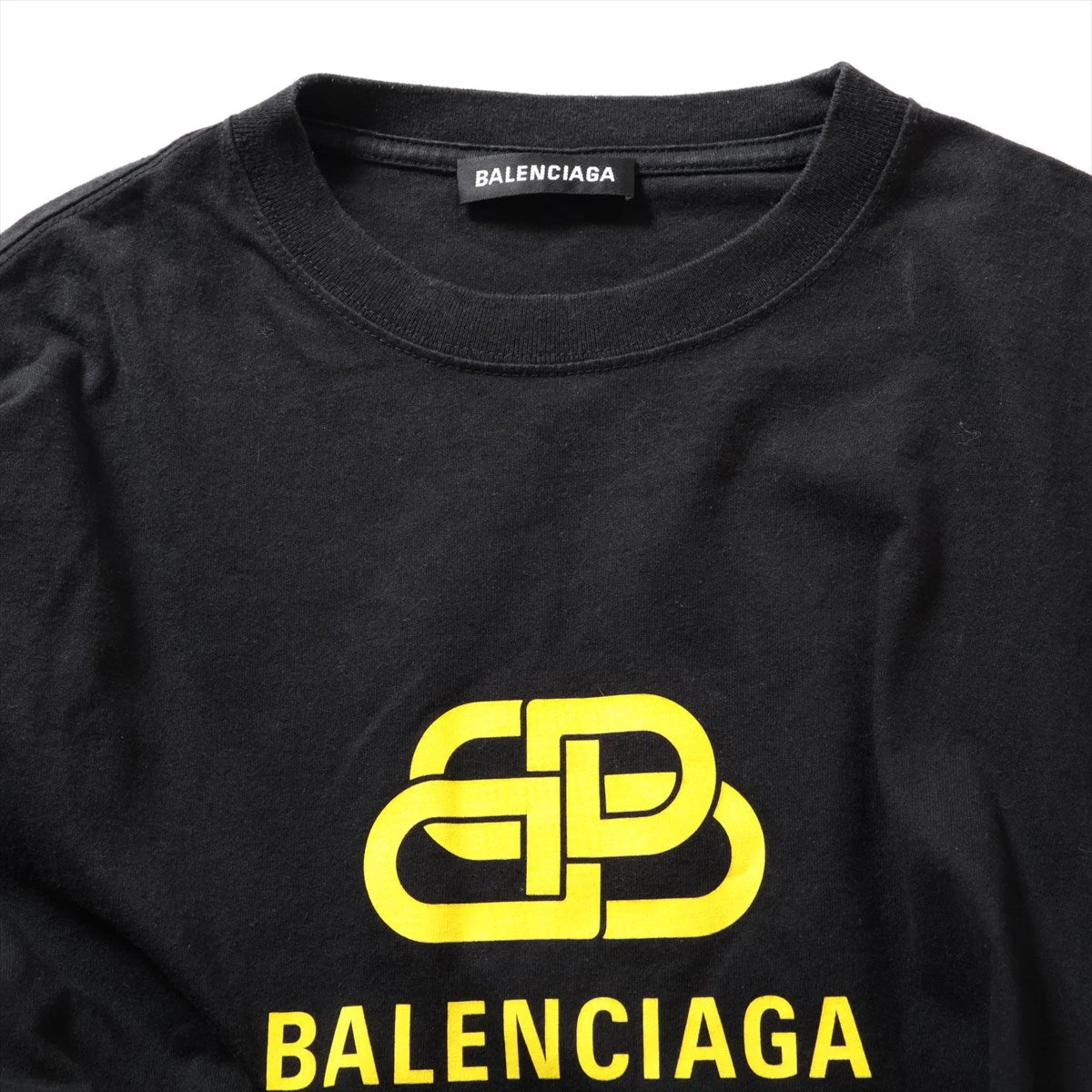 バレンシアガ BB 19年 コットン Tシャツ S メンズ ブラック 578139 