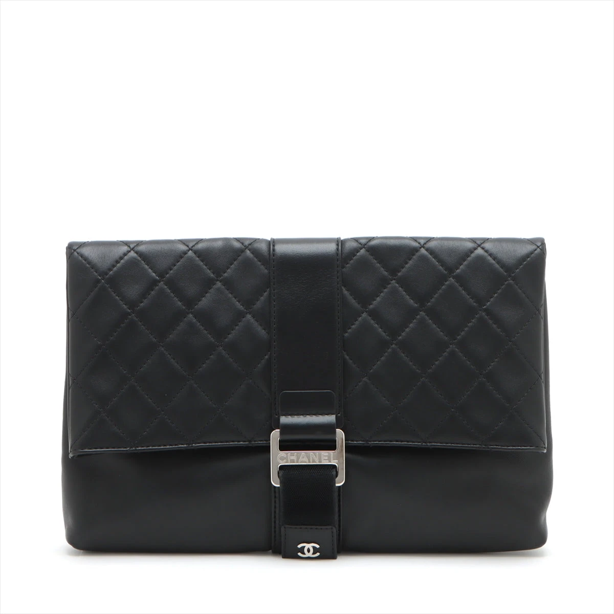 CHANEL シャネル クラッチバッグ マトラッセ ラムスキン シルバー金具 シャネル マトラッセ ラムスキン クラッチバッグ ブラック