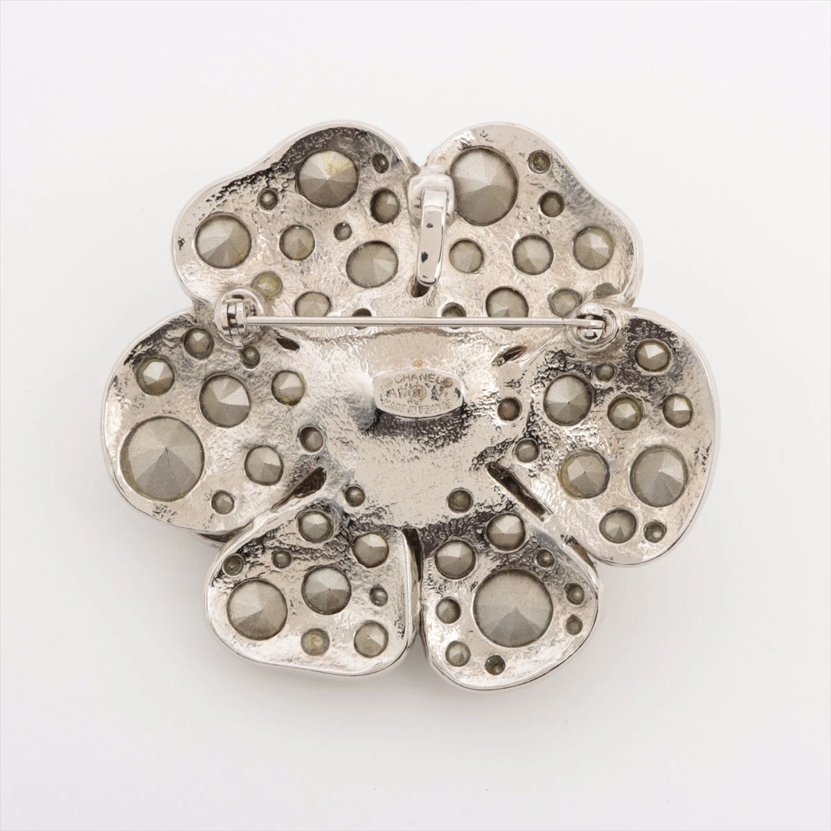 シャネル ココマーク カメリア A11V ブローチ GP×ラインストーン