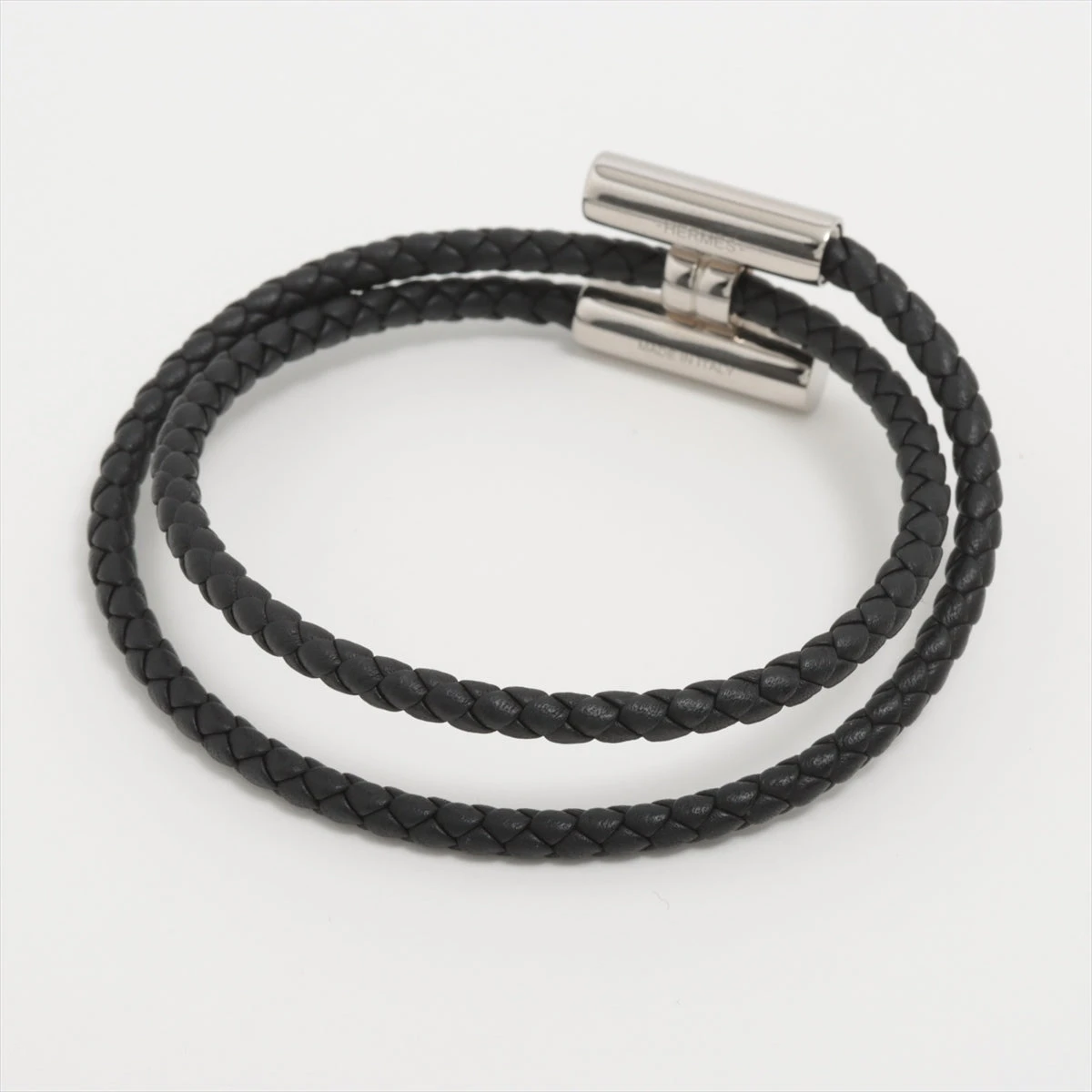 エルメス トゥルニ トレッセ ブレスレット GP×革 ブラック エルメス トゥルニ トレッセ ブレスレット GP×革 ブラック
