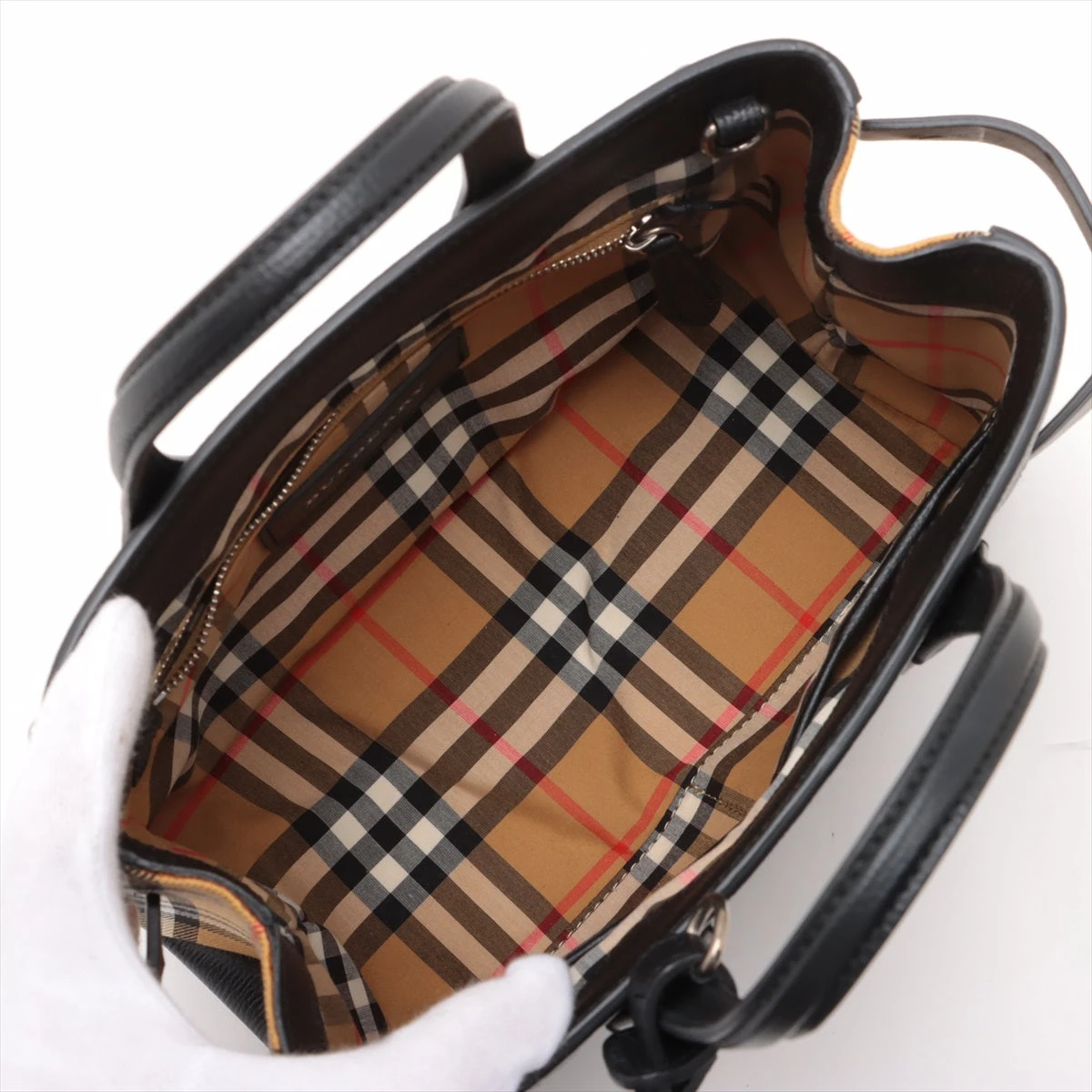 【極美品】バーバリー ロンドン 2way バナーバッグ レザー ブラック 保存袋 極美品】バーバリー ロンドン 2way バナーバッグ レザー