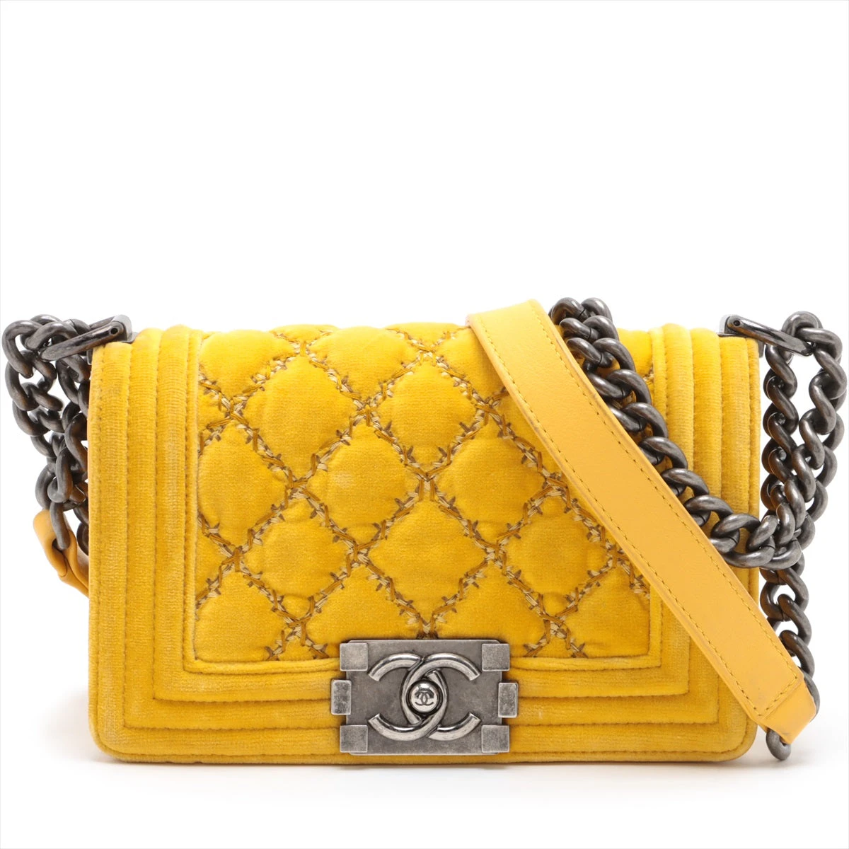 CHANEL シャネルイエロー ショルダーバッグ　ボーイシャネル　キャビアスキン シャネル ボーイシャネル ショルダーバッグ ALLU online store