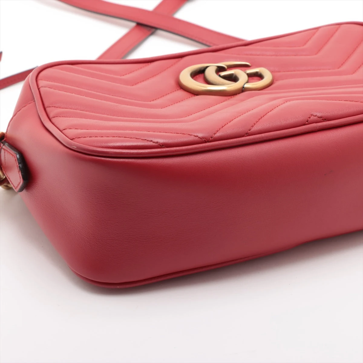 Gucci レッド ショルダーバッグ グッチ GUCCI グッチシマ ショルダーバッグ レザー レッド