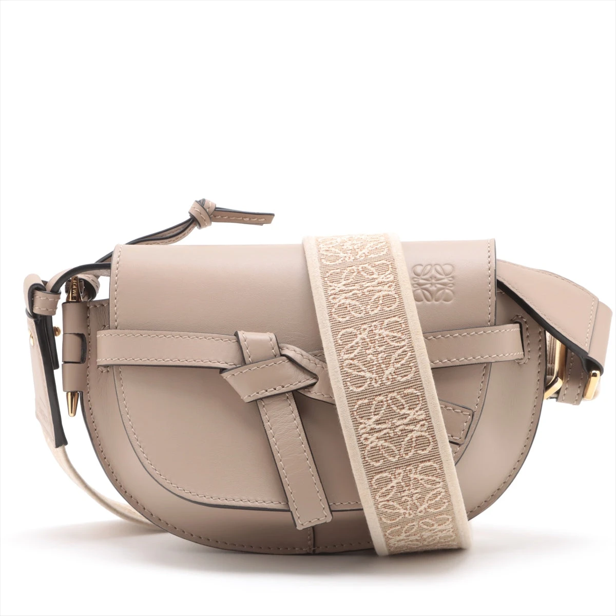 LOEWE ジオメトリックショルダーバッグ ベージュ LOEWE ベージュ レザー ショルダーバッグ