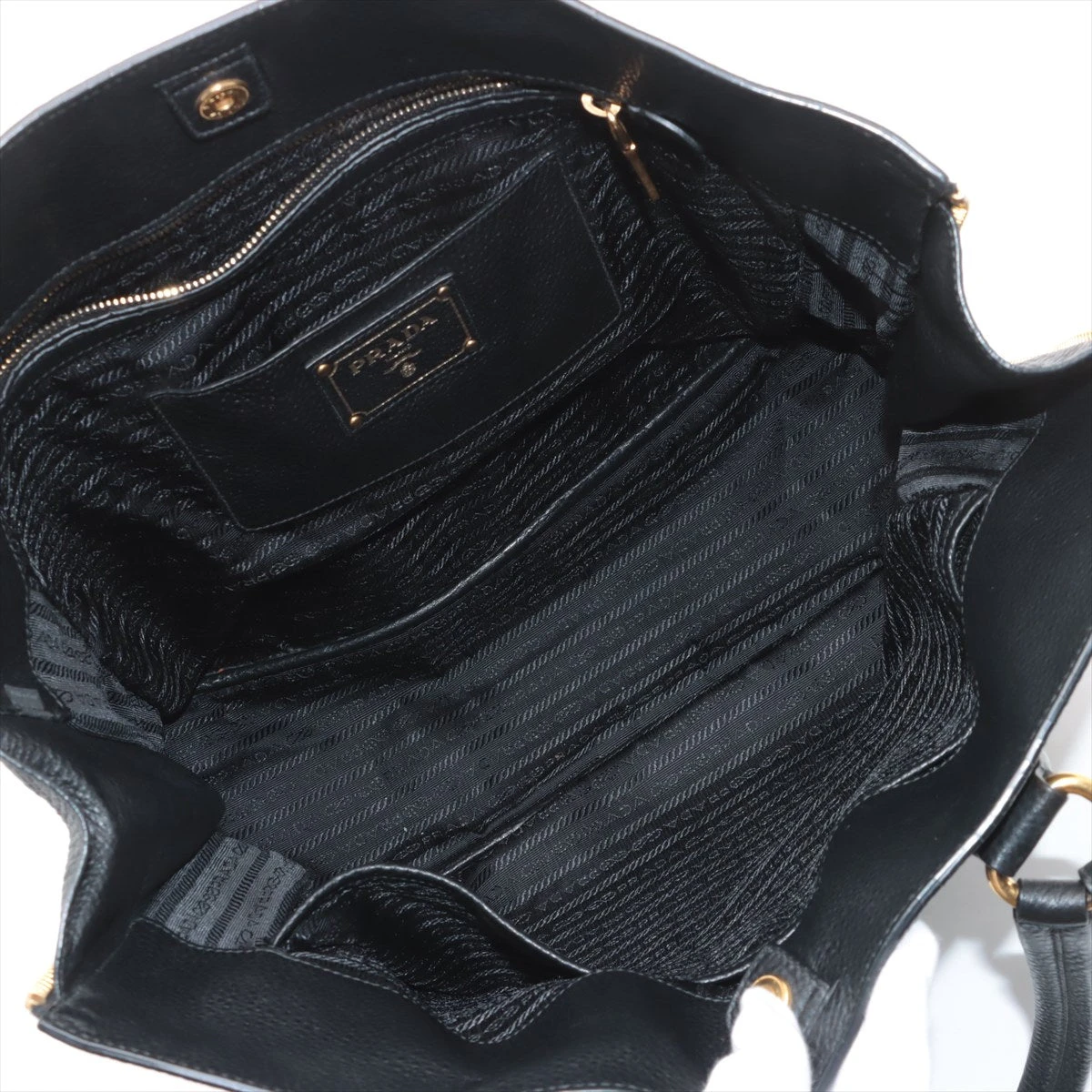 プラダ ヴィッテロダイノ レザー トートバッグ ブラック A3030725