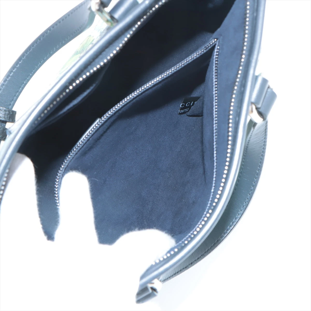 グッチ GGブルームス PVC×レザー 2WAYハンドバッグ ネイビー 429019 