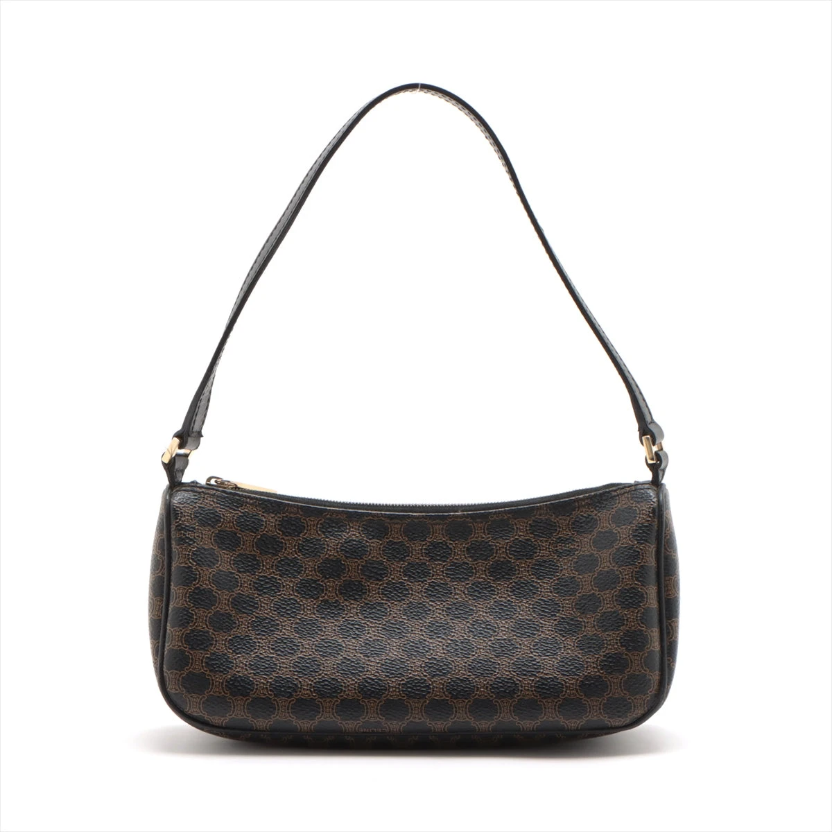 セリーヌ マカダム PVC×レザー ワンショルダーバッグ ブラウン  