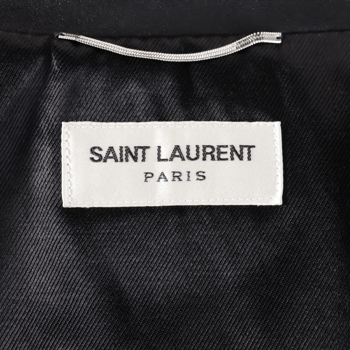 サンローランパリ 16年 ラム レザージャケット 52 メンズ ブラック