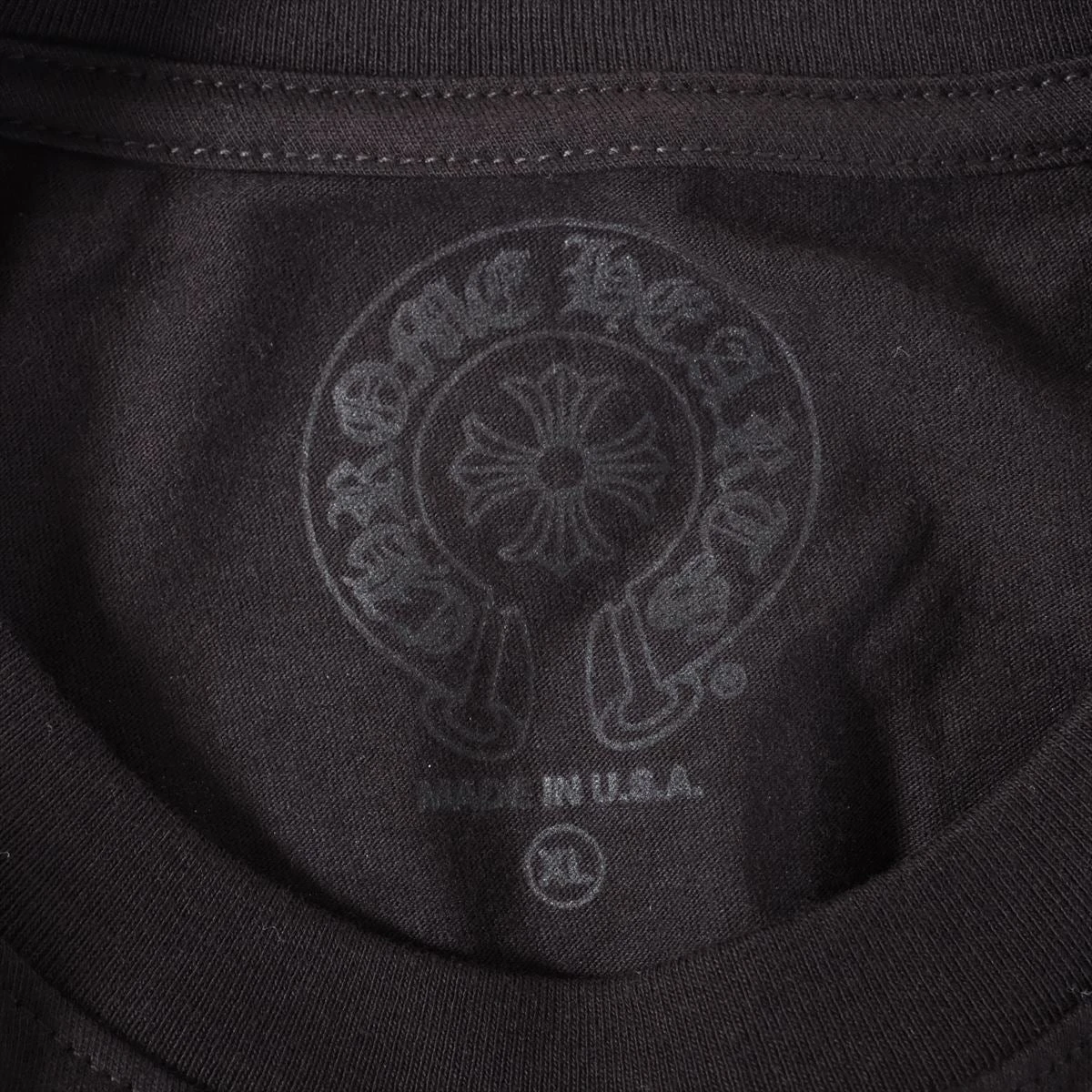 クロムハーツ Tシャツ コットン サイズXL ブラック スクロールラベル