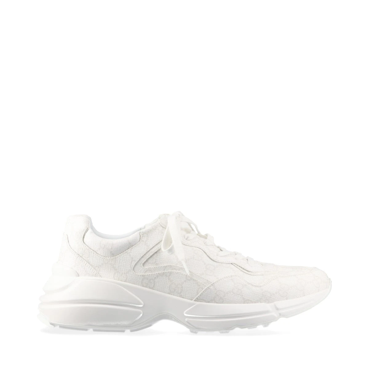 グッチ ライトン レザー スニーカー 11 メンズ グレー×ホワイト 722339