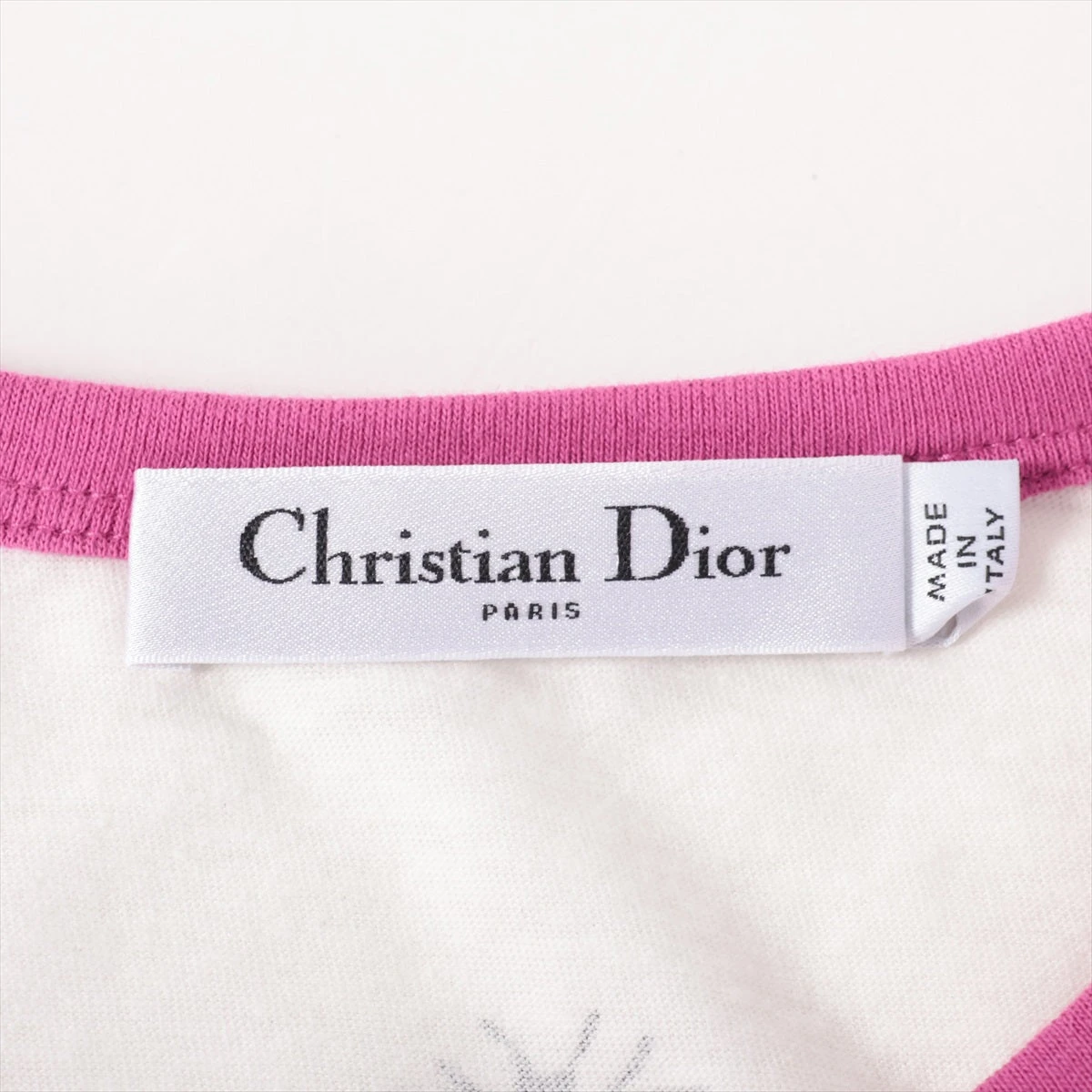 ディオール　Dior コットン & リネンTシャツ クリスチャンディオール コットン×リネン Tシャツ M レディース
