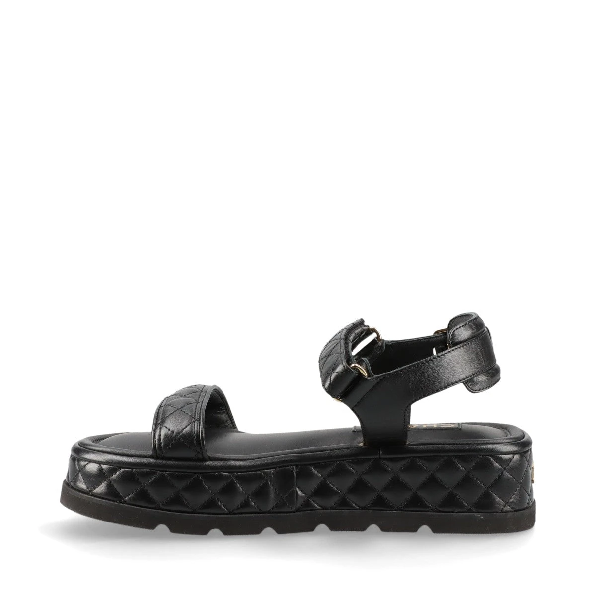CHANEL サンダル G39143 シャネル ココマーク レザー サンダル 40 レディース ブラック
