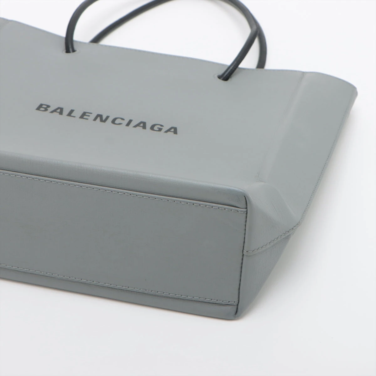 バレンシアガ ショッピングトートS レザー 2WAYハンドバッグ グレー