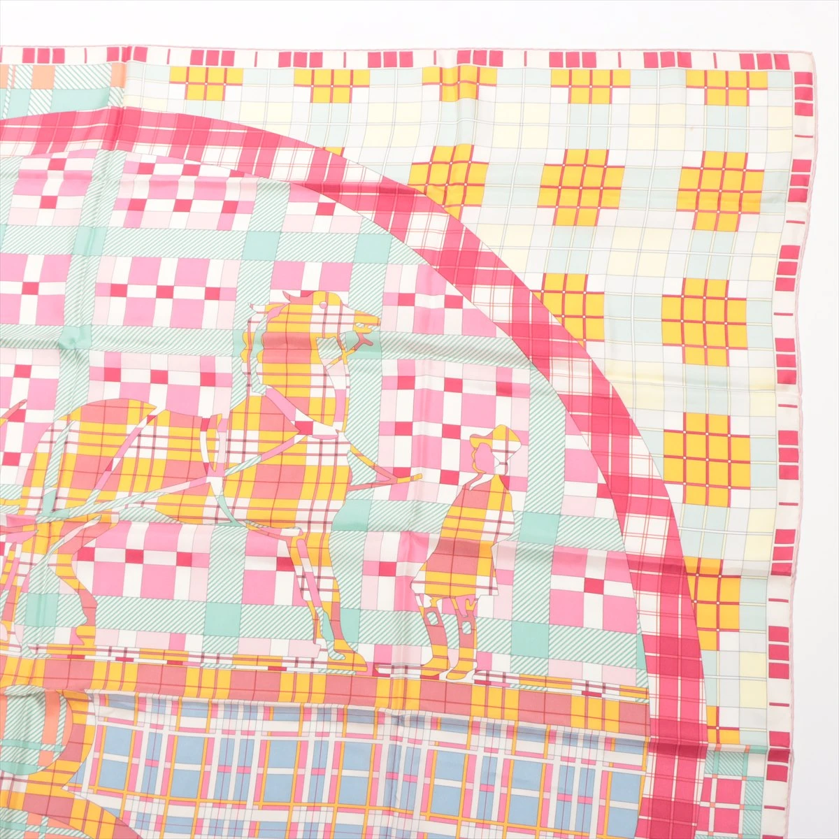 エルメス スカーフ シルク カレ140 Ex-Libris A Carreaux エクス  