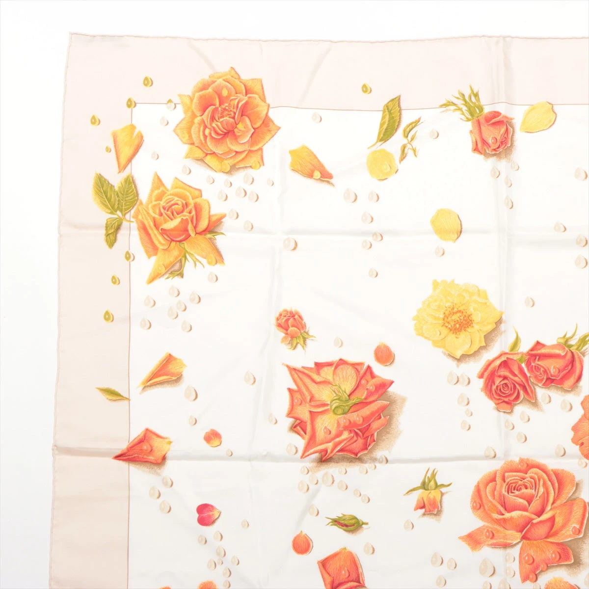エルメス カレ90LA ROSEE 薔薇の雫 スカーフ シルク A3042909｜中古