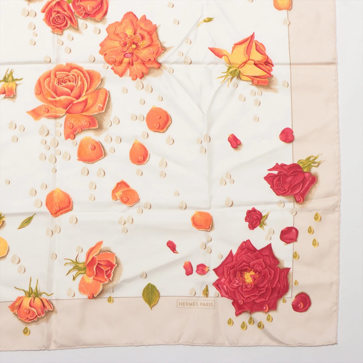 エルメス カレ90LA ROSEE 薔薇の雫 スカーフ シルク A3042909