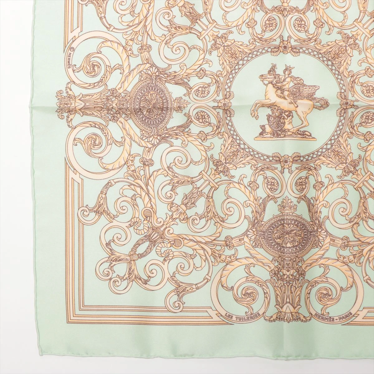 【美品】エルメス カレ45 LES TUILERIES チュルリー公園 エルメス カレ45 LES TUILERIES チュルリー公園 スカーフ シルク