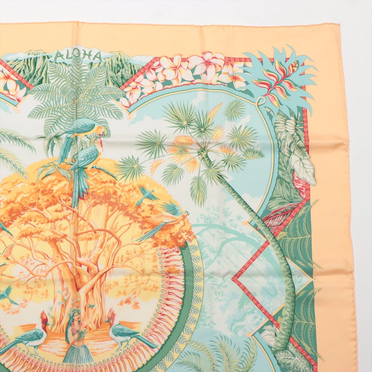 HERMES/エルメス カレ90 ALOHA スカーフ シルク c_004 HERMES/エルメス カレ90 ALOHA スカーフ シルク c_004