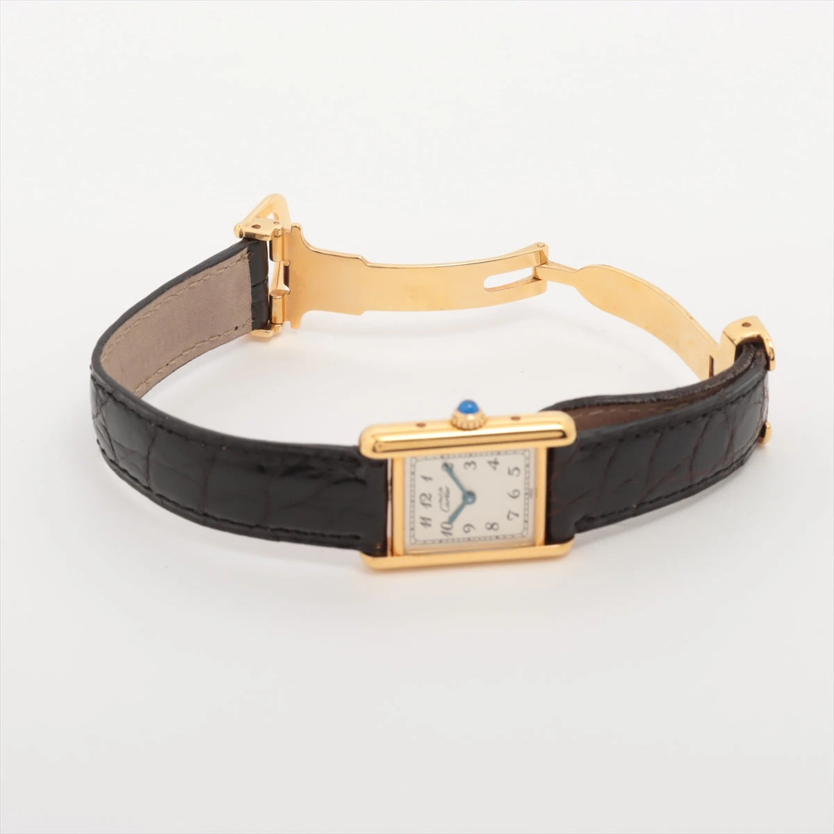 Cartier カルティエ マストタンク QZ アイボリー文字盤 SV925 カルティエ マストタンク W1002954 925×革 QZ シルバー文字盤 GZ030505