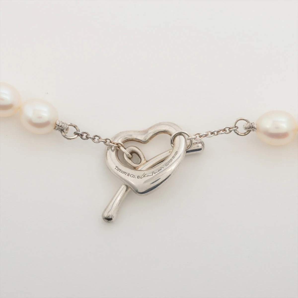 ティファニー オープンハート チョーカー 925×パール 総重量：25.5g