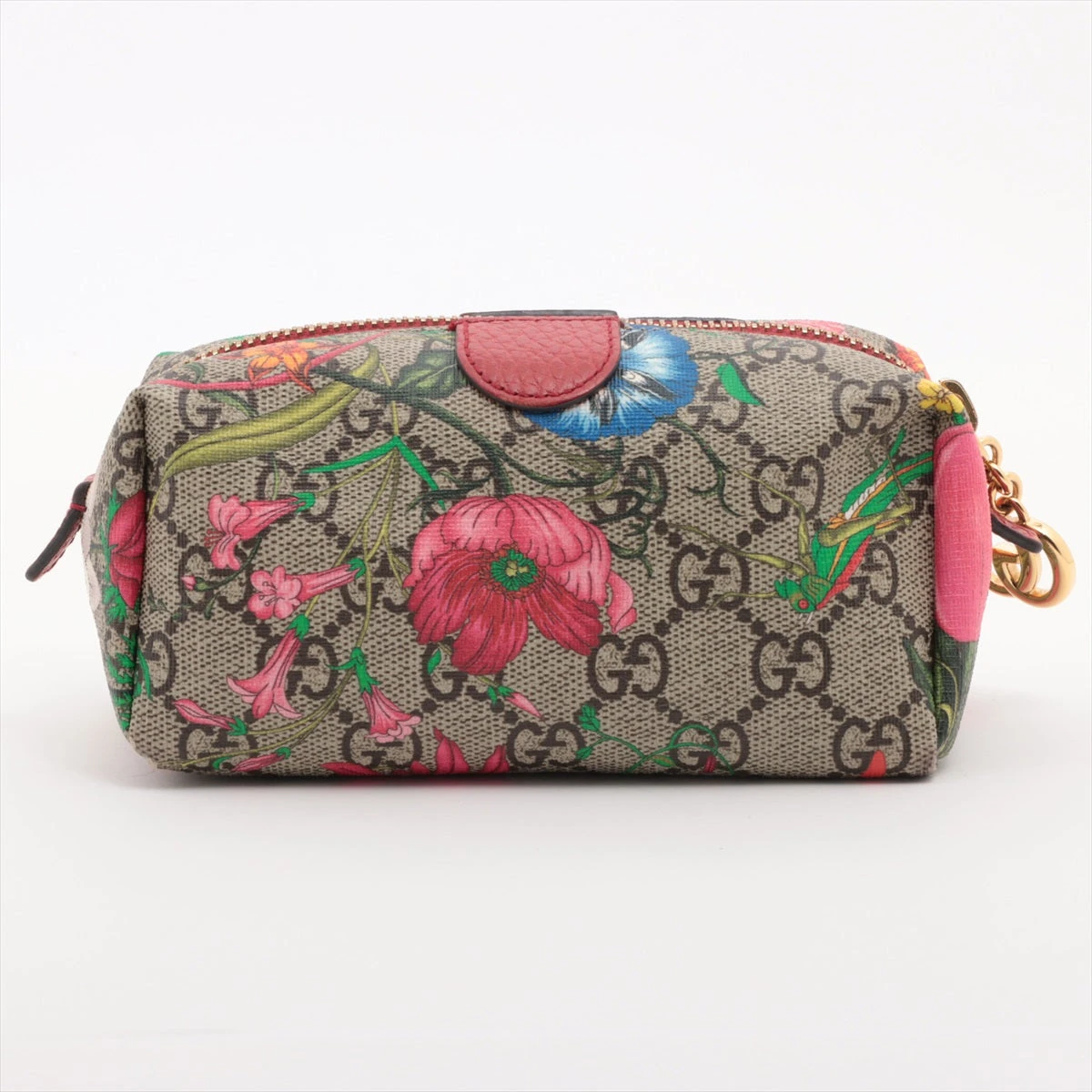 ア*ン様 GUCCI フローラ　デニム　ポーチ　未使用 GUCCI プチマーモントGGデニム フラワー刺繍