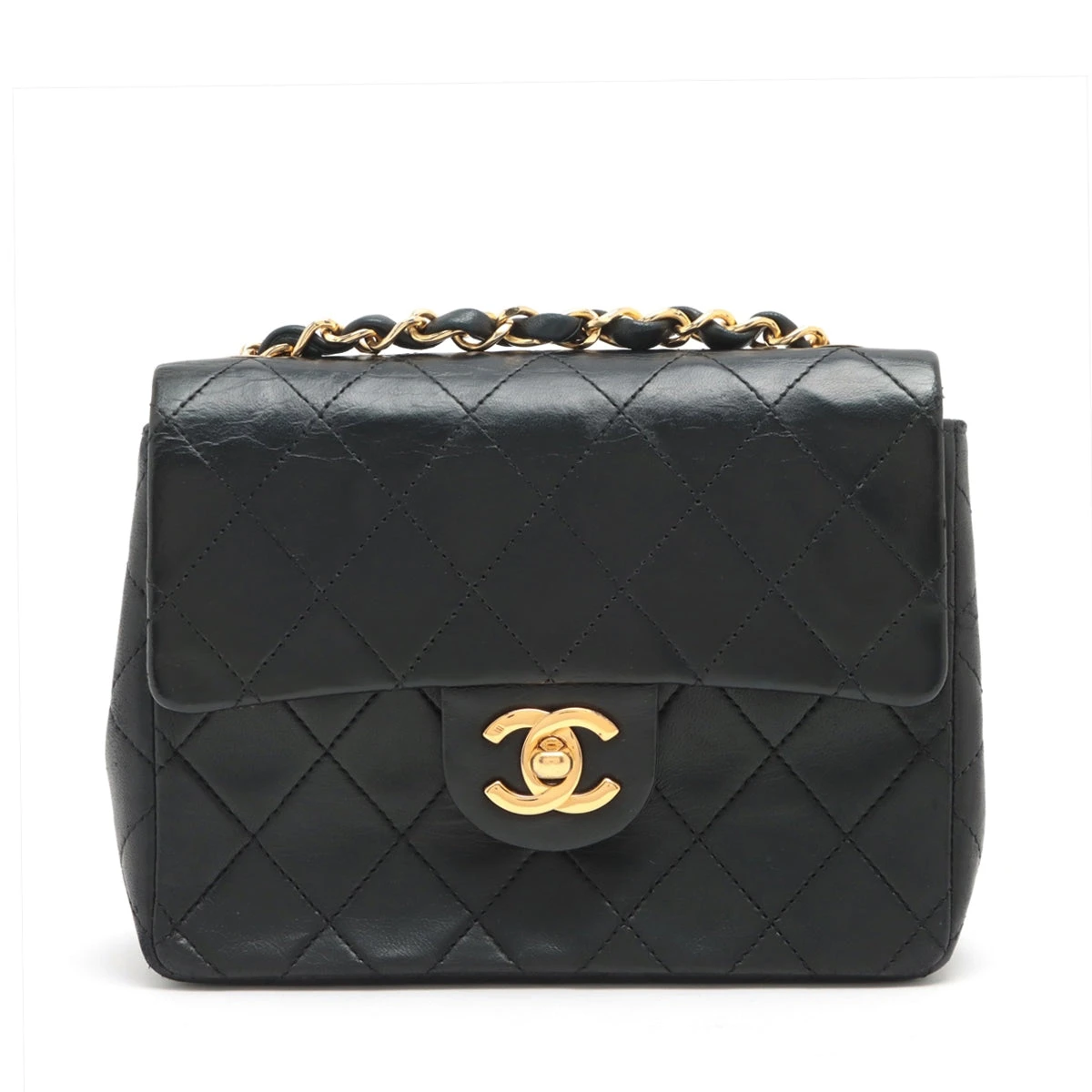 CHANEL  シャネル　ビジュハンドル　ハンドバッグ　シングル   ミニマトラッセ　ラムスキン　黒    ゴールド金具　レディース【中古】【送料無料】 楽天市場】【USED-B】CHANEL シャネル ミニマトラッセ17 シングル