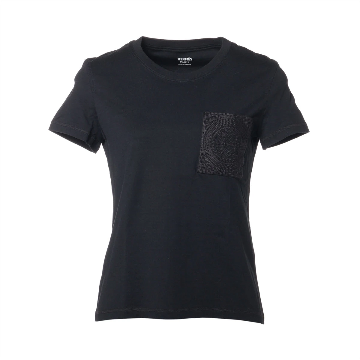 エルメス コットン Tシャツ 34 レディース ブラック 3H4614DL H