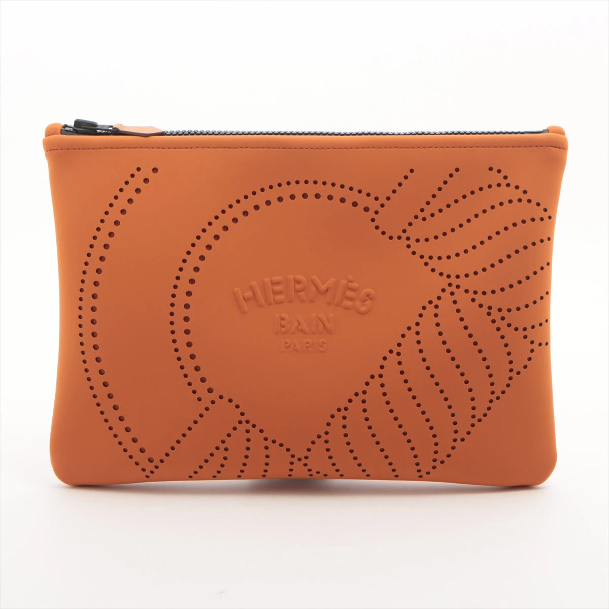 エルメス トゥルース フラットMM ネオバン ポリアミド ポーチ オレンジ