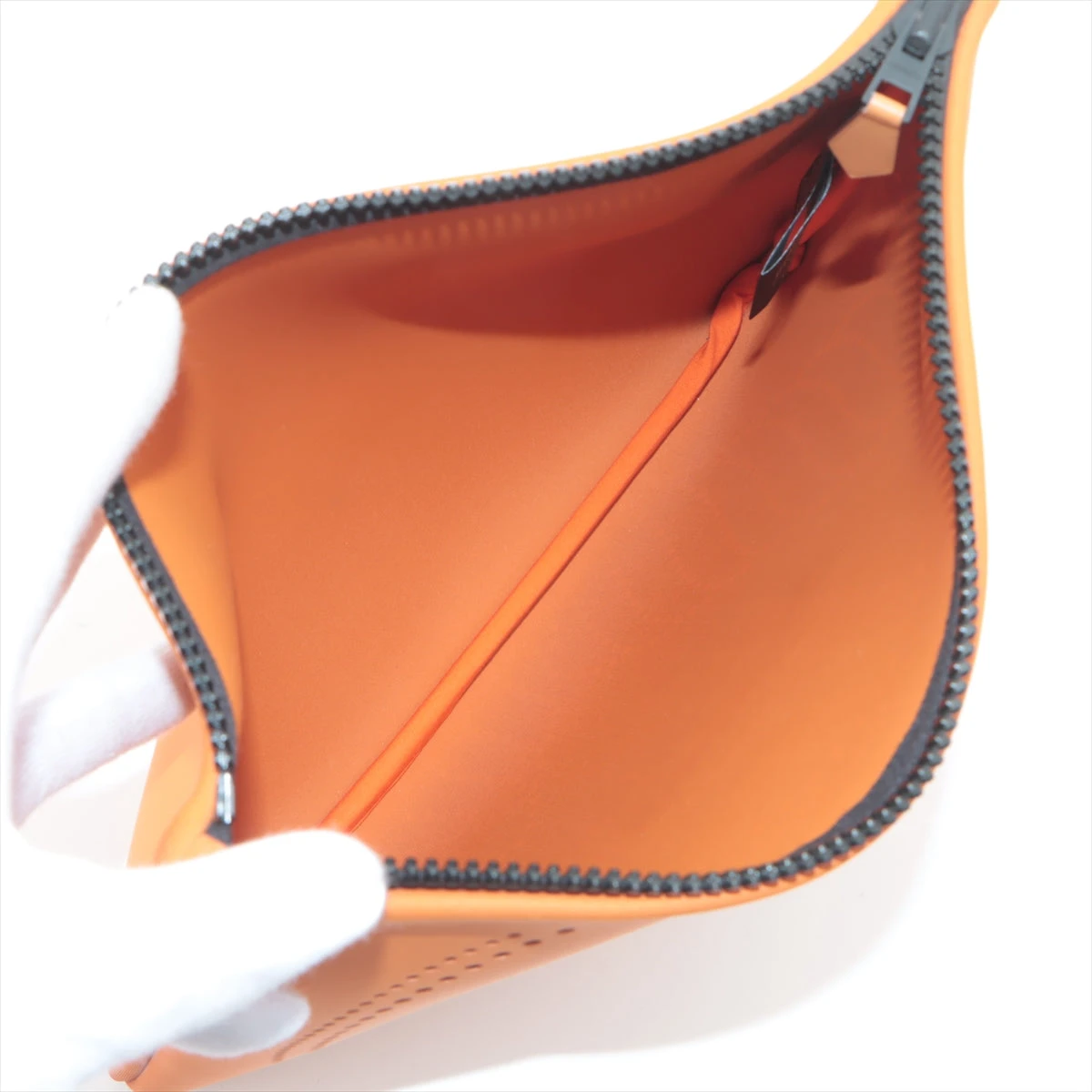 エルメス トゥルース フラットMM ネオバン ポリアミド ポーチ オレンジ