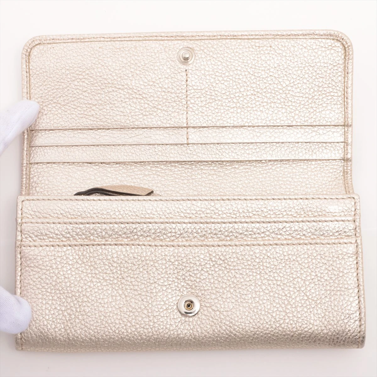 ジミーチュウ スタースタッズ レザー 長財布 シャンパンゴールド