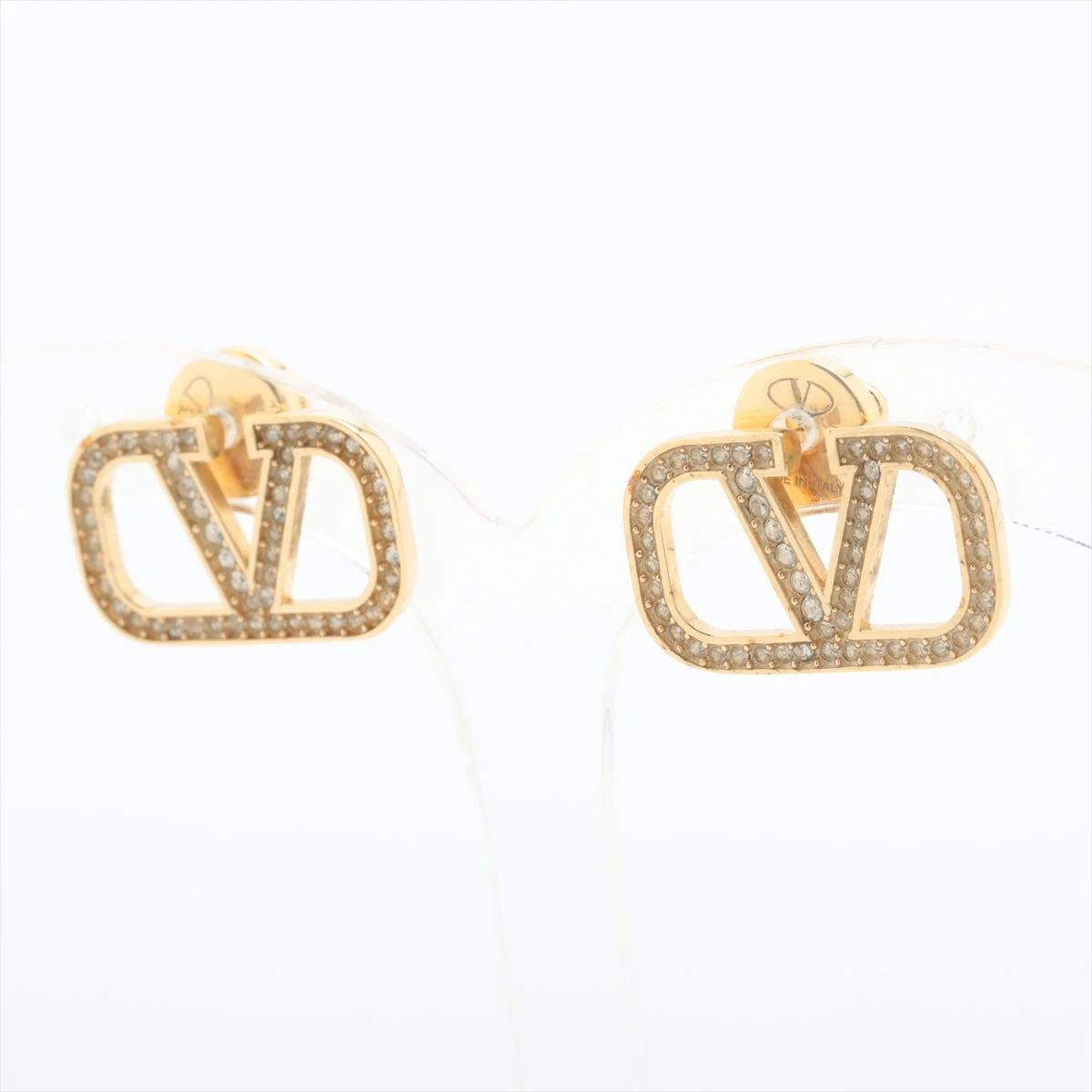 極美品✨ヴァレンティノ Vロゴ ピアス アクセサリー　ゴールド　ラインストーン ヴァレンティノ Vロゴ ピアス(両耳用) GP×ラインストーン