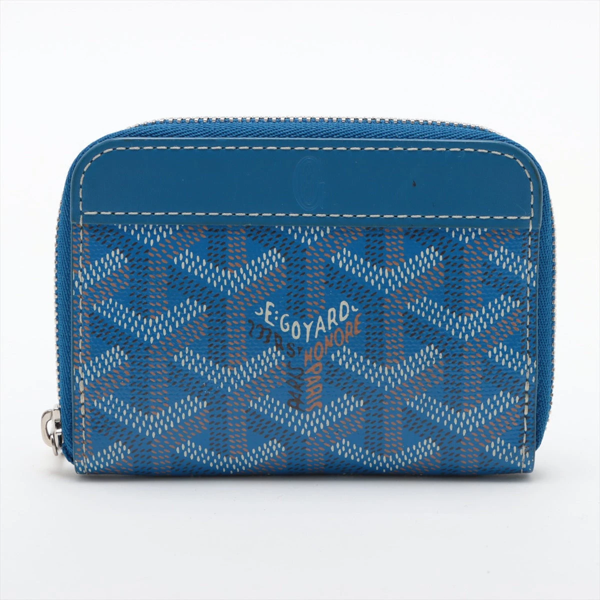 GOYARD ゴヤール PM 二つ折り財布 コインケースPVC レザー ゴヤール PVC×レザー コインケース ブルー A3042881｜中古