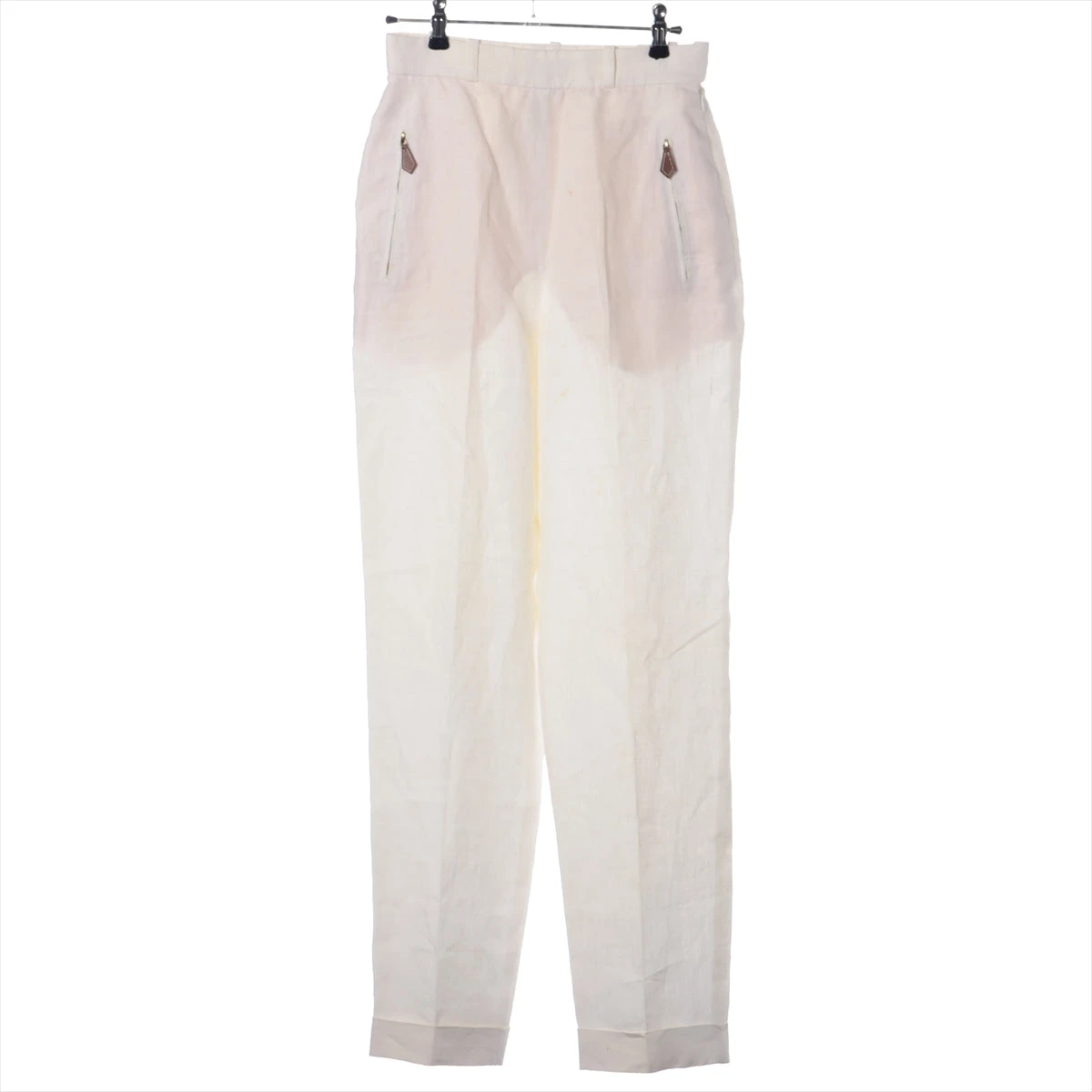 エルメス リネン パンツ 38 レディース アイボリー A3033395