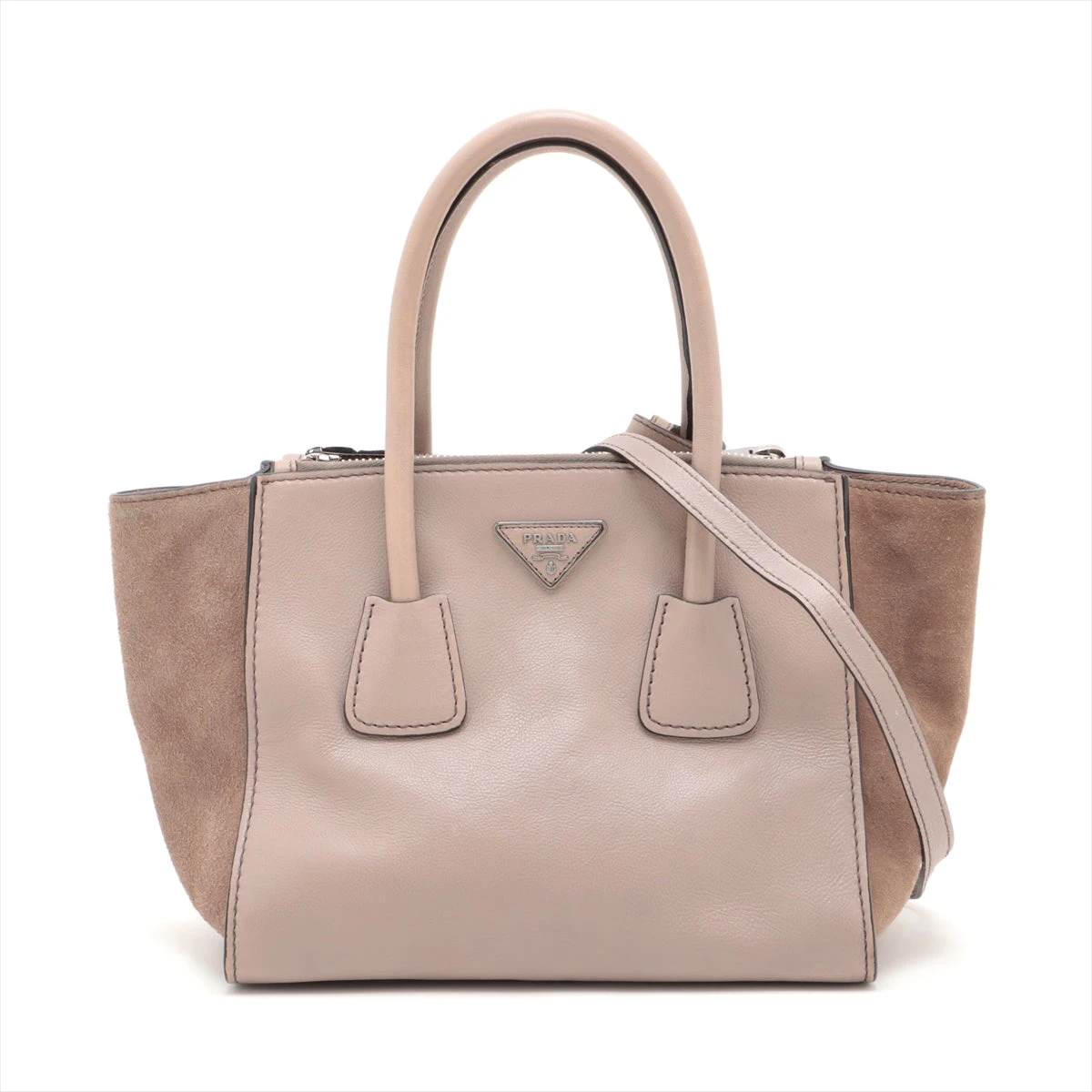 プラダ PRADA バッグ トートバッグ スエード グレー 革タグ -