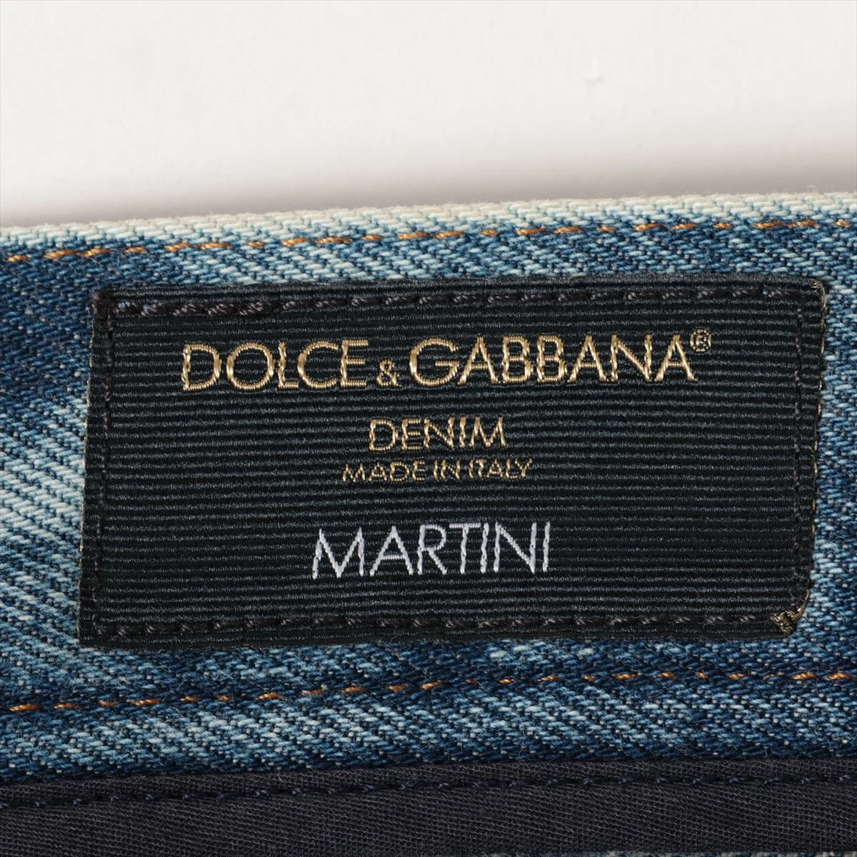 希少DOLCE & GABBANAダメージ加工 デニムパンツインナーデザイン48 ドルチェ&ガッバーナ コットン デニムパンツ 48 メンズ ブルー