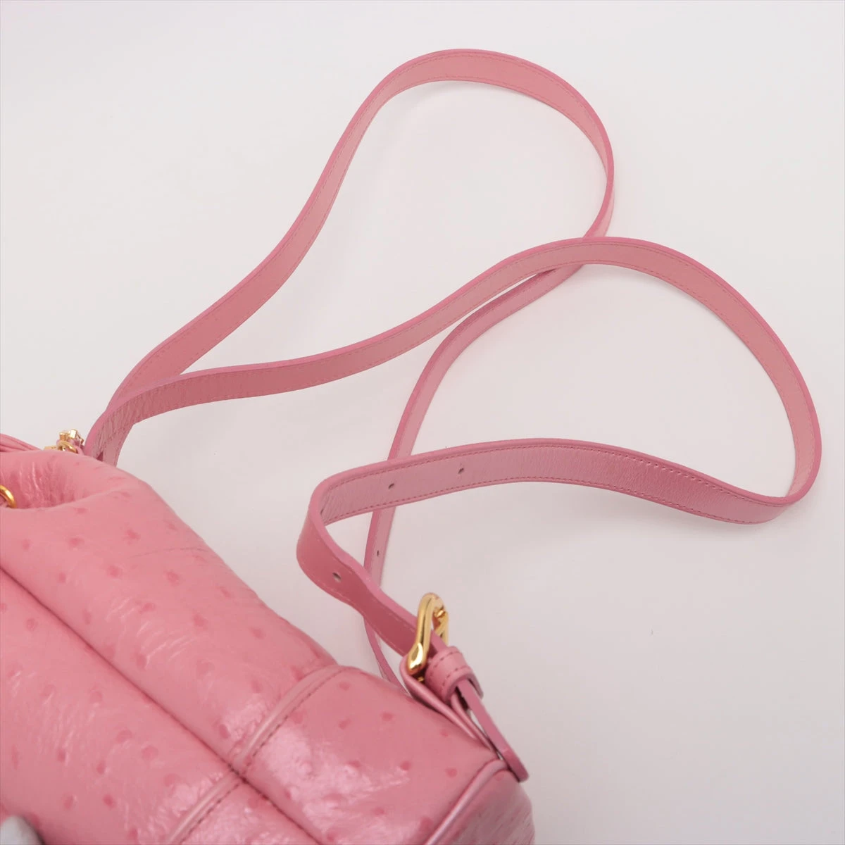 ジャンニヴェルサーチ　ハンドバッグ　ピンク　型押しロゴ　ワンショルダー　T2 ジャンニヴェルサーチ オーストリッチ型押し パック/リュック