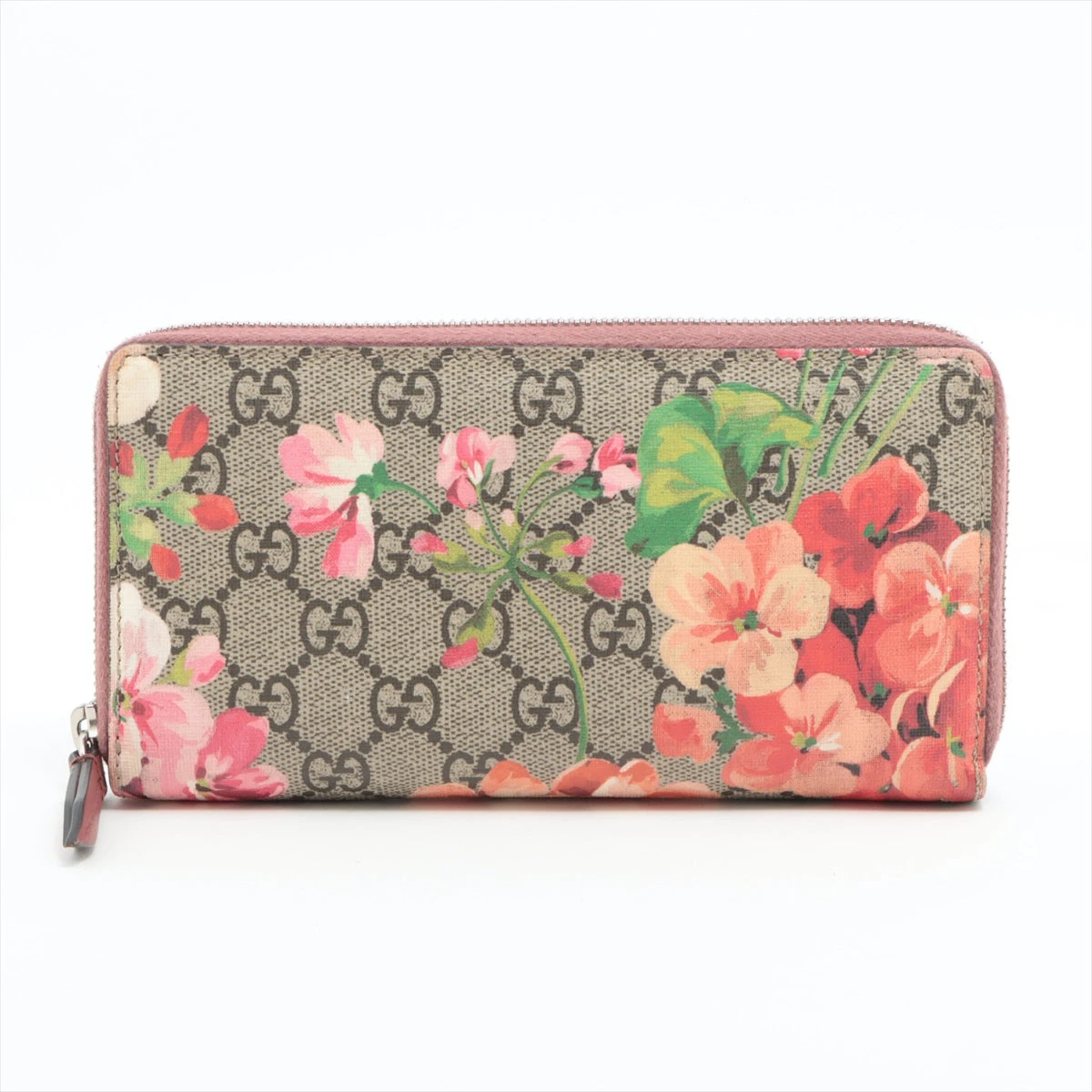 美品 グッチ　GGブルームス　スプリーム　長財布　ラウンドジップ 付属完備✨グッチGGブルームススプリーム長財布ラウンドジップ
