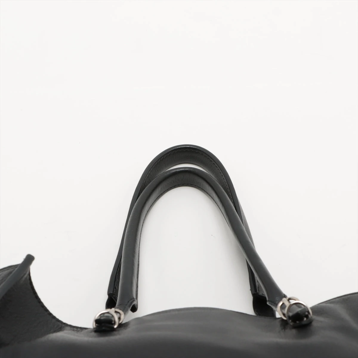 バレンシアガ ペーパー　トートバッグ　黒 バレンシアガペーパー A5 トートバッグ 黒 シルバー金具 ユニセックス