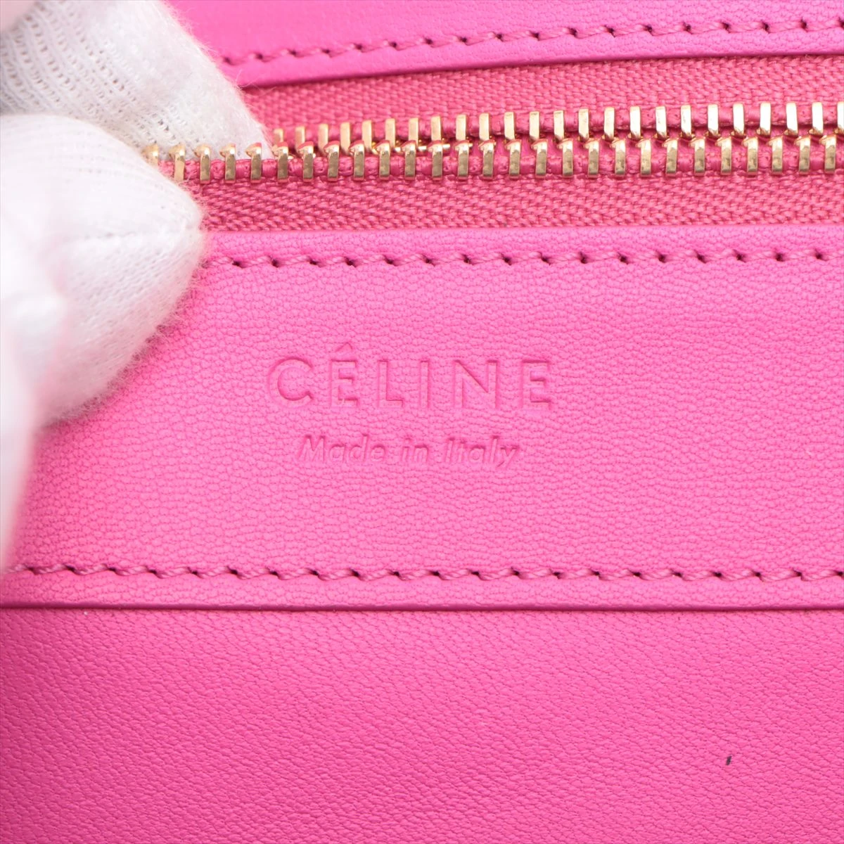 セリーヌ ホリゾンタルカバ レザー トートバッグ ベージュ