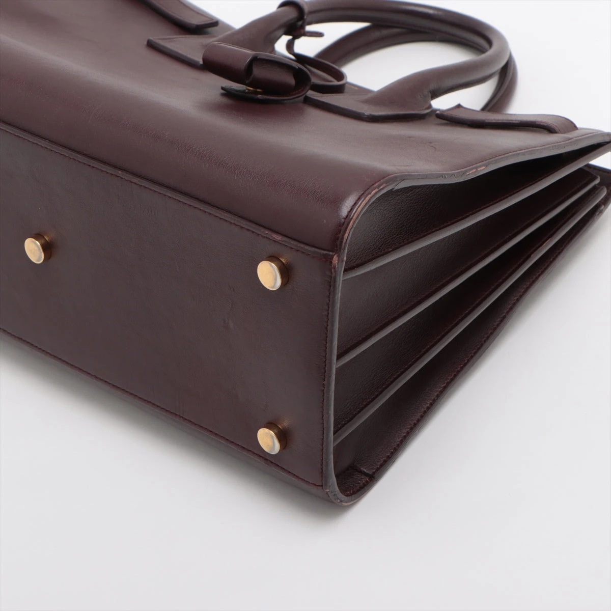 サンローランパリ サックドジュール レザー トートバッグ ボルドー 