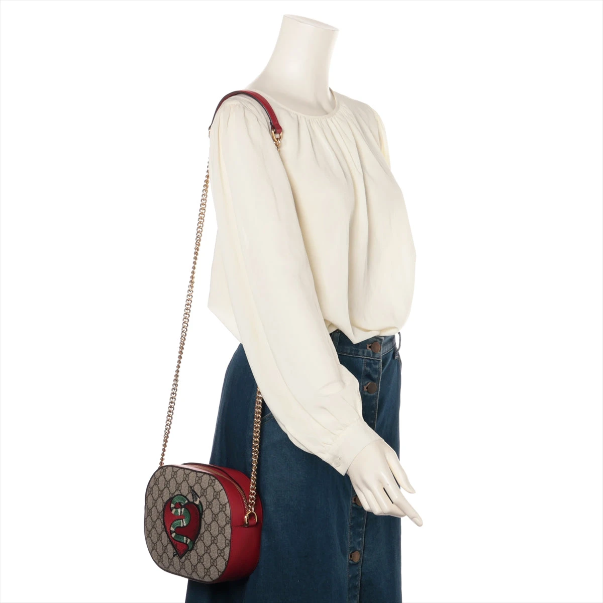 グッチ GGスプリーム チェーンショルダーバッグ ベージュ 409535