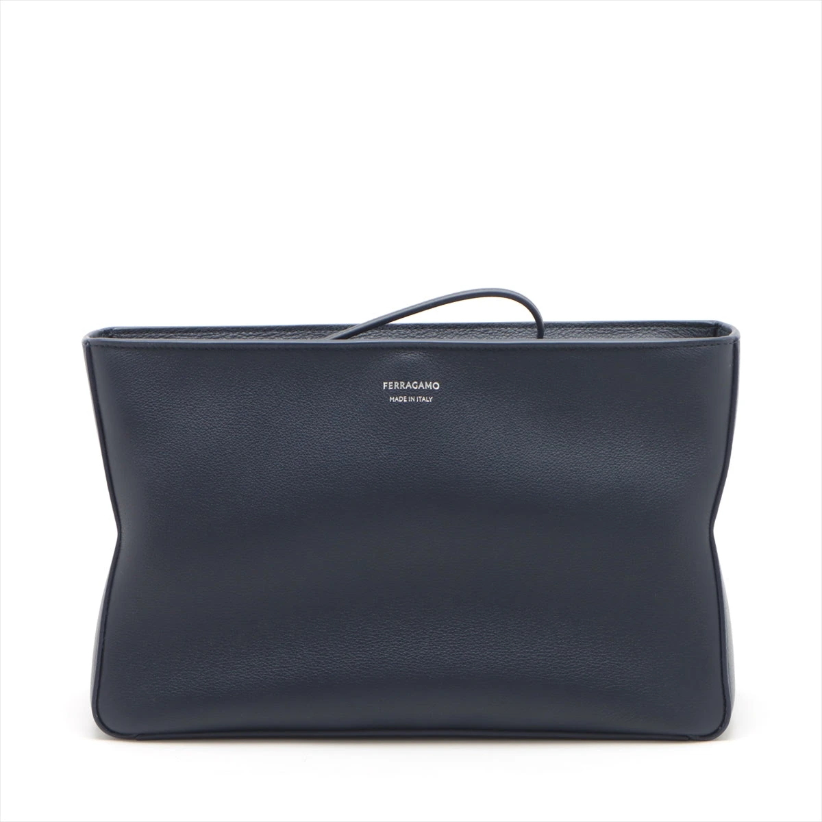 フェラガモ レザー クラッチバッグ ネイビー A3045555|中古 フェラガモ レザー クラッチバッグ ネイビー A3045555|中古