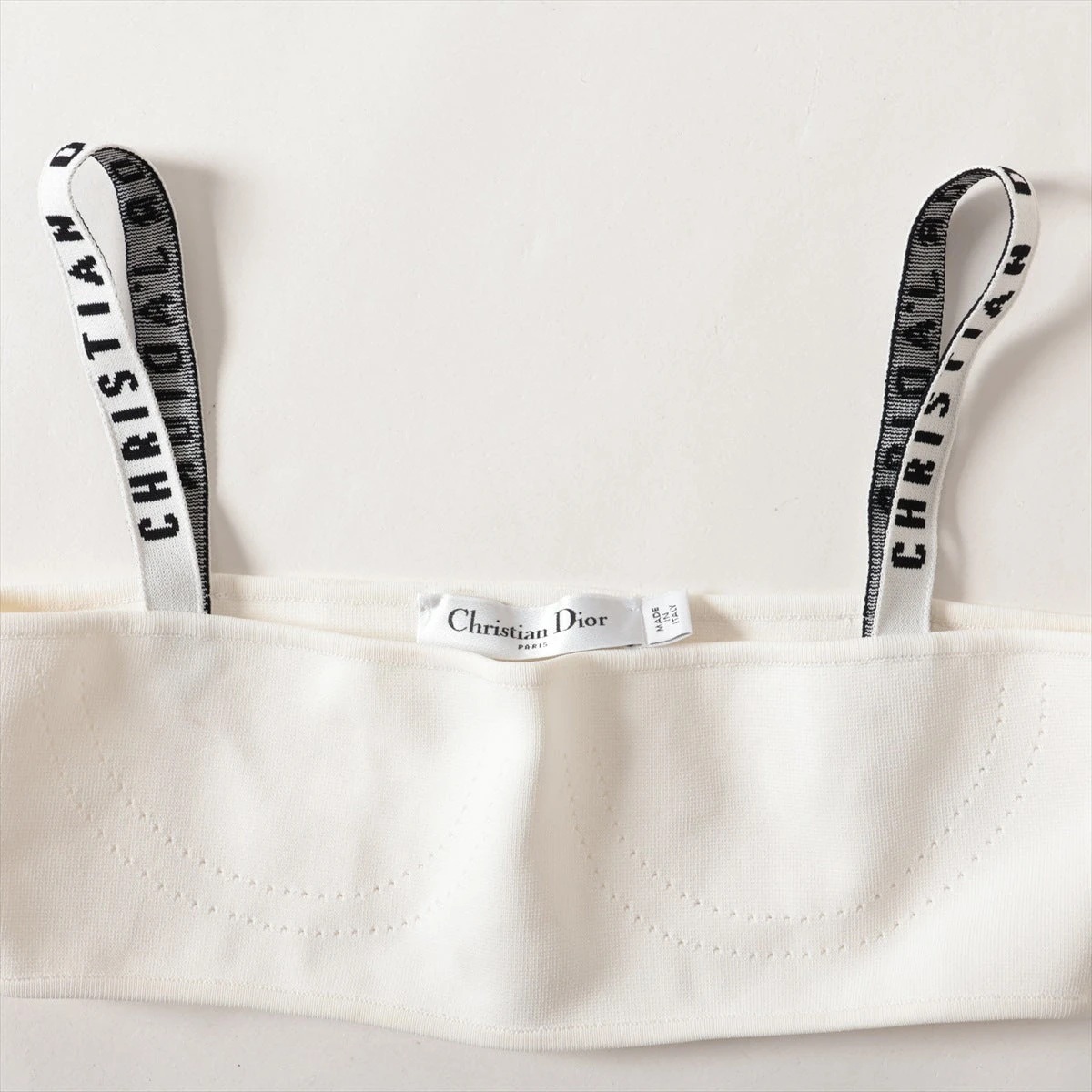 クリスチャンディオール レーヨン×ナイロン チューブトップ S