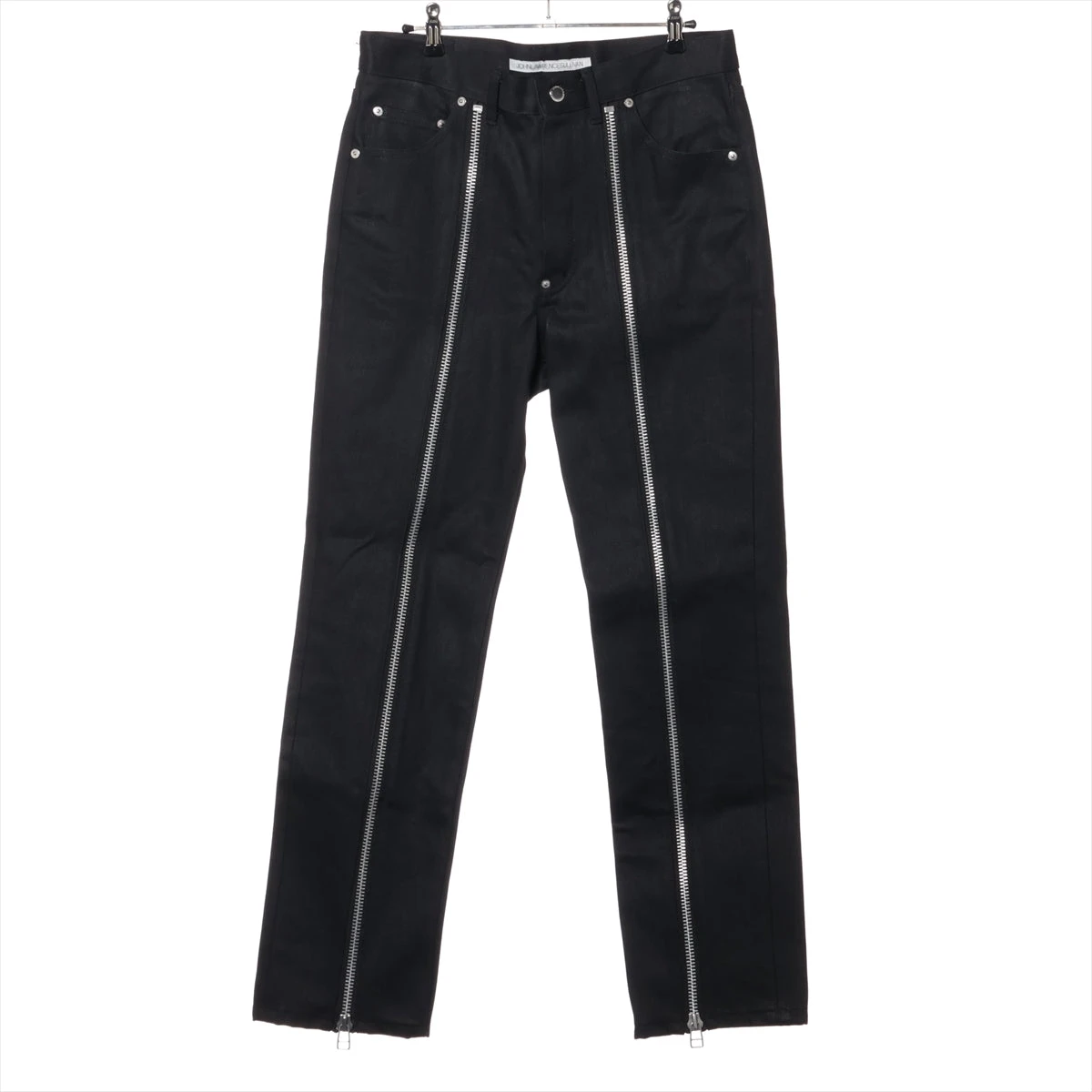 Washed denim zipped pants