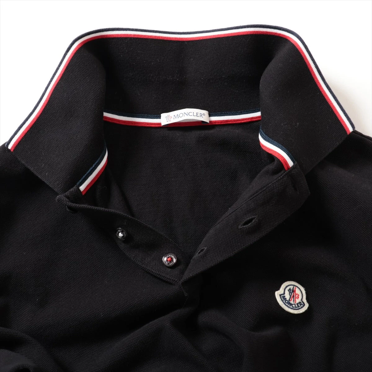 モンクレール 22年 コットン ポロシャツ M メンズ ブラック I10918A70300