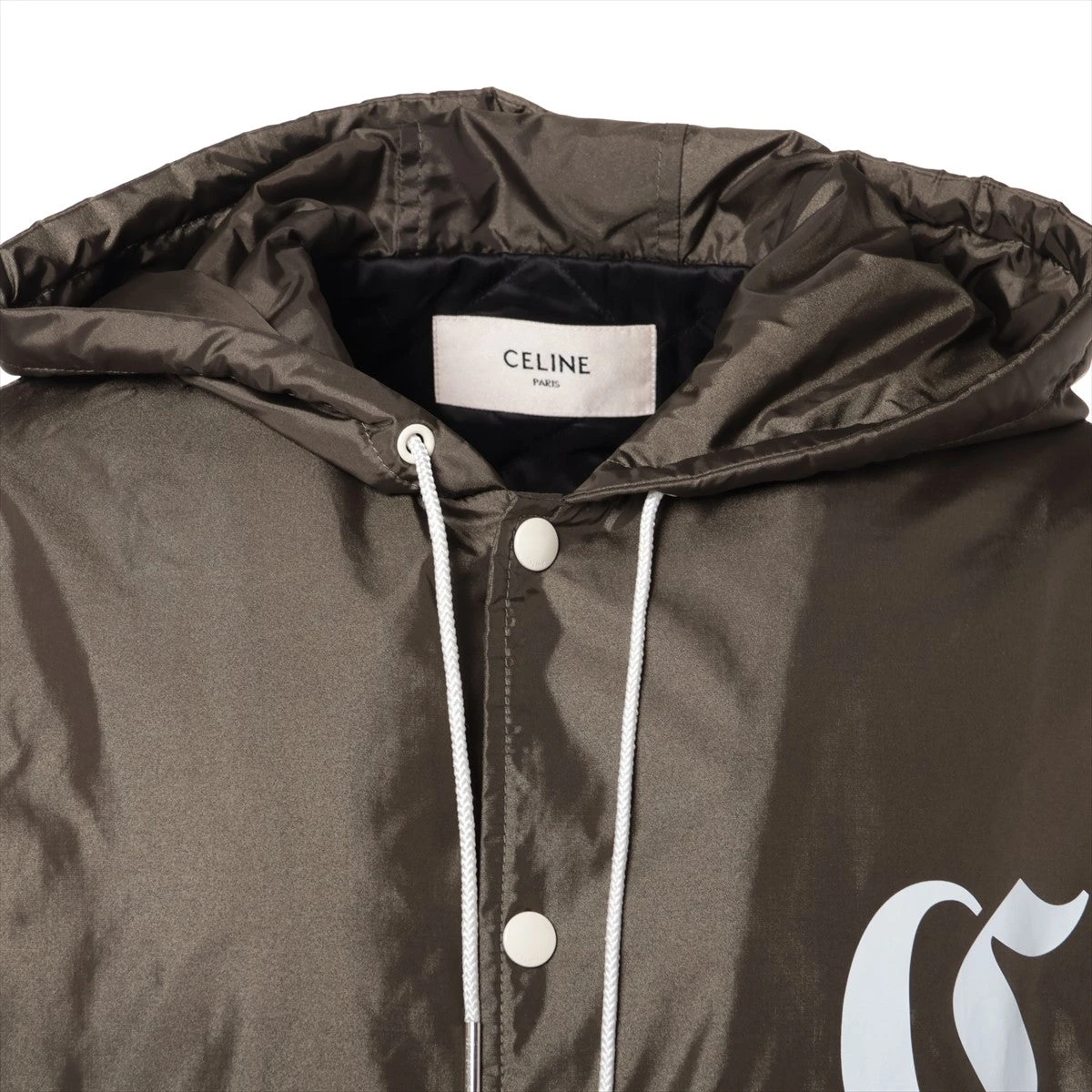 【超美品】CELINE ナイロンフーデッドジャケット 2W694495M 超美品】CELINE ナイロンフーデッドジャケット 2W694495M siz:48